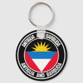 Antigua en Barbuda Round Emblem Sleutelhanger (Voorkant)