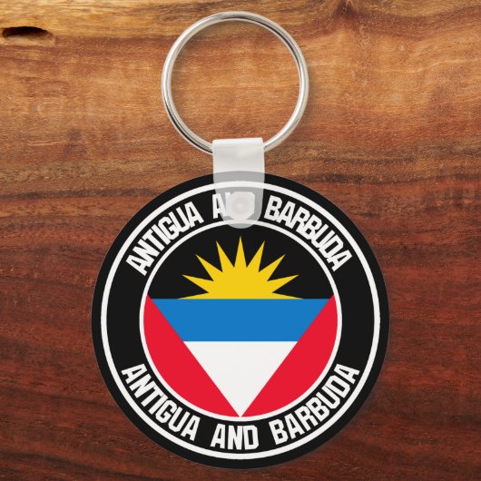 Antigua en Barbuda Round Emblem Sleutelhanger (Voorkant)