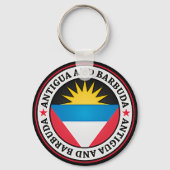Antigua en Barbuda Round Emblem Sleutelhanger (Voorkant)