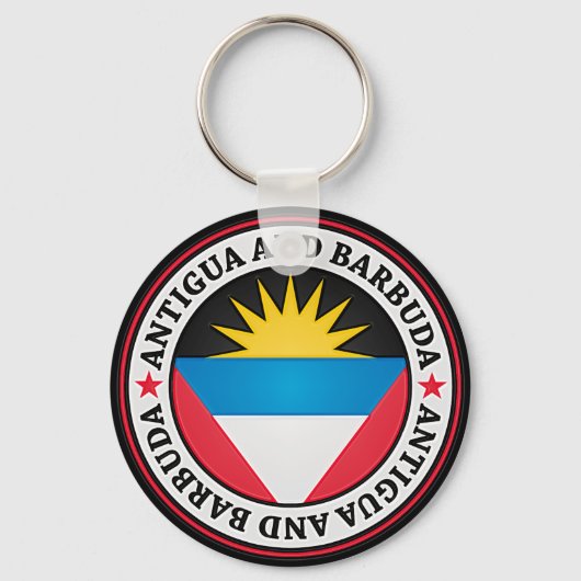 Antigua en Barbuda Round Emblem Sleutelhanger (Voorkant)