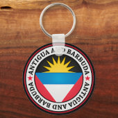 Antigua en Barbuda Round Emblem Sleutelhanger (Voorkant)