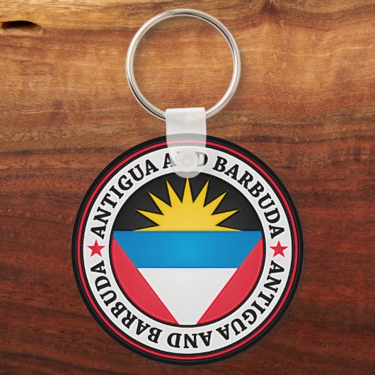 Antigua en Barbuda Round Emblem Sleutelhanger (Voorkant)
