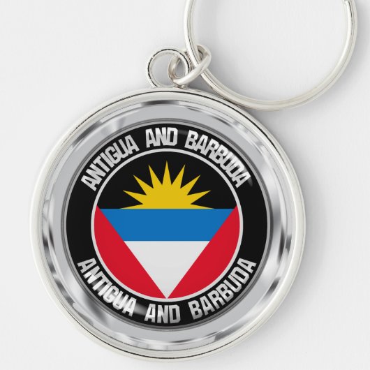 Antigua en Barbuda Round Emblem Sleutelhanger (Voorkant)