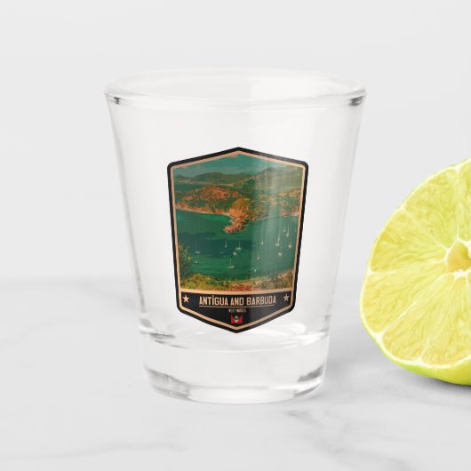 Antigua en Barbuda Shot Glas (Voorkant)