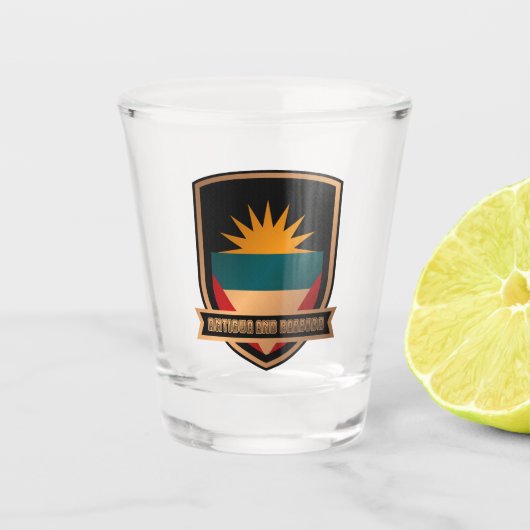Antigua en Barbuda Shot Glas (Voorkant)