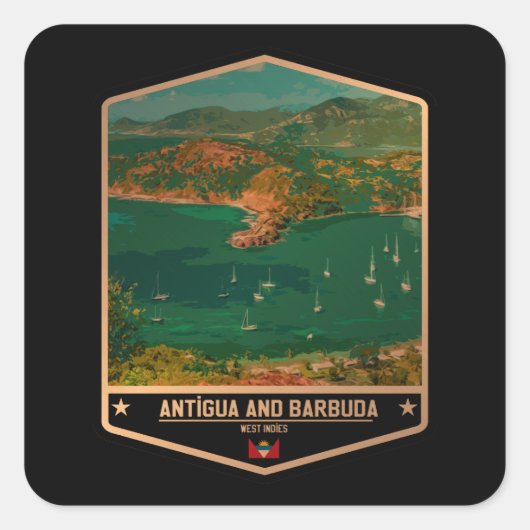 Antigua en Barbuda Vierkante Sticker (Voorkant)