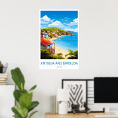 Antigua en Barbuda Vintage Reisposter Ski Poster (Thuiskantoor)