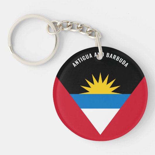 Antigua en Barbuda Vlag Charmant Patriottisch Sleutelhanger (Voorkant)