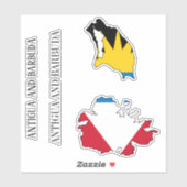 Antigua en Barbuda Vlag Charmant Patriottische Kaa Sticker (Vel)
