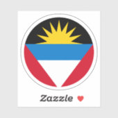 Antigua en Barbuda Vlag Ronde Sticker (Vel)