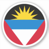 Antigua en Barbuda Vlag Ronde Sticker (Voorkant)