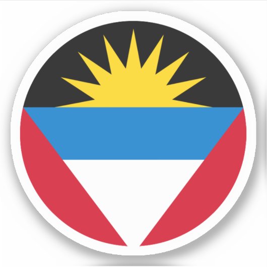 Antigua en Barbuda Vlag Ronde Sticker (Voorkant)