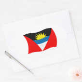 Antigua en Barbuda Vlagsticker Ovale Sticker (Envelop)