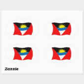 Antigua en Barbuda Vlagsticker Ovale Sticker (Vel)