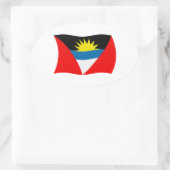 Antigua en Barbuda Vlagsticker Ovale Sticker (Tas)