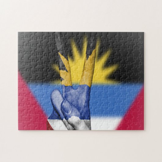 Antigua en Barbuda Vredesvlag. Legpuzzel (Horizontaal)