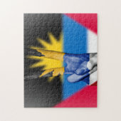 Antigua en Barbuda Vredesvlag. Legpuzzel (Verticaal)