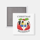 ANTIGUA FLAG kerstpudding Magneet (Voorkant / Achterkant)