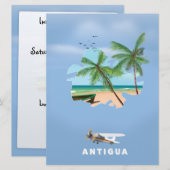 Antigua geïllustreerde kaart reisposter (Voorkant / Achterkant)