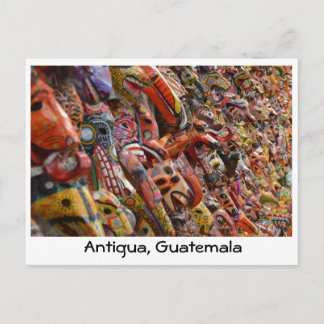 Antigua, Guatemala Maya Wooden Maskers Briefkaart