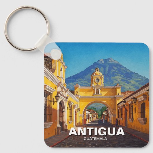 Antigua Guatemala Reizen Sleutelhanger (Voorkant)
