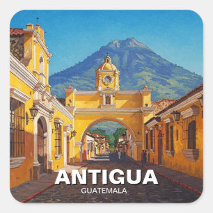 Antigua Guatemala Reizen Vierkante Sticker