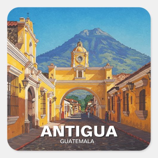 Antigua Guatemala Reizen Vierkante Sticker (Voorkant)