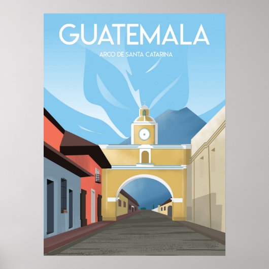 Antigua Guatemala Travel Poster (Voorkant)