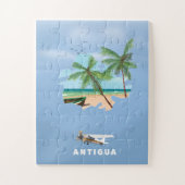 Antigua Illustrated kaart reisposter Legpuzzel (Verticaal)