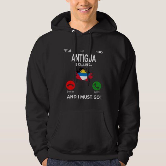Antigua Is Calling Caribbean Vacation Antigua Isla Hoodie (Voorkant)