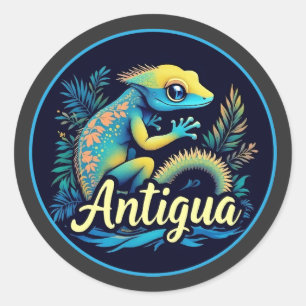 Antigua Island Caribbean Gecko Ronde Sticker