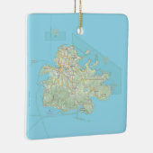 Antigua Island Kaart Kerstmis Keramisch Ornament (Rechts)