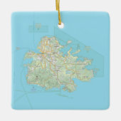 Antigua Island Kaart Kerstmis Keramisch Ornament (Voorkant)