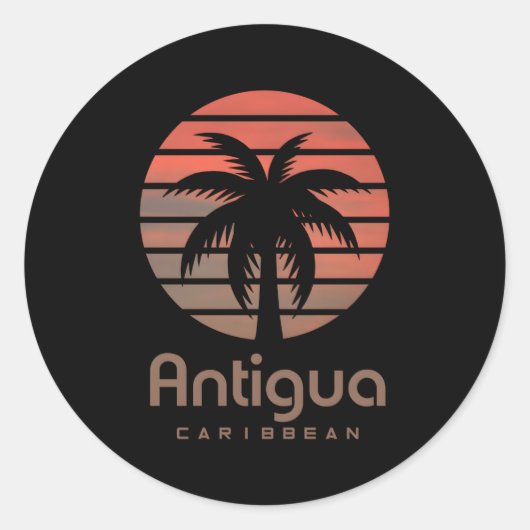 Antigua Karibik Ronde Sticker (Voorkant)