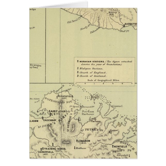 Antigua Lithograded Map (Voorkant)