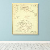 Antigua Lithograded Map Canvas Afdruk (Insitu (Houten vloer))