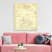 Antigua Lithograded Map Canvas Afdruk (Insitu (Woonkamer))
