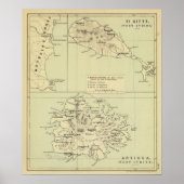 Antigua Lithograded Map Poster (Voorkant)