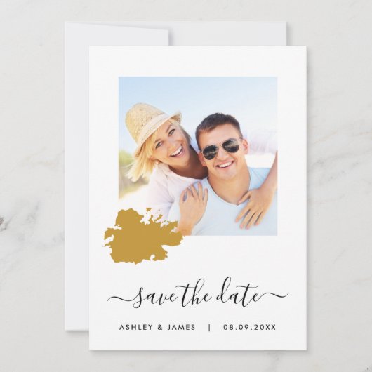 Antigua Map Band Wedding Save the Date Kaart (Voorkant)