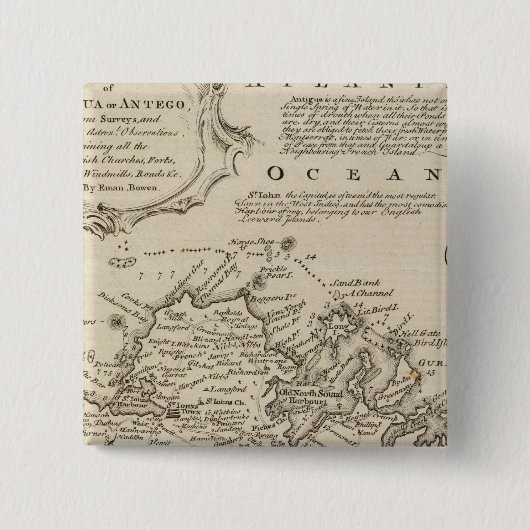 Antigua of Antego Vierkante Button 5,1 Cm (Voorkant)