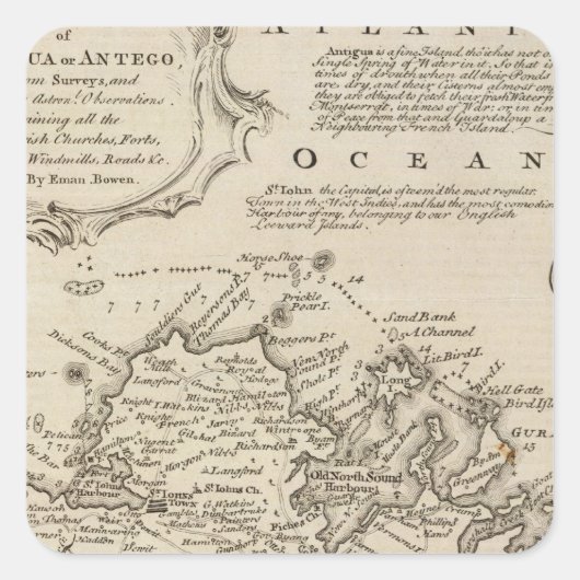 Antigua of Antego Vierkante Sticker (Voorkant)