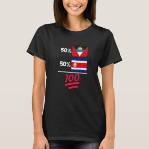 Antigua Plus Costa Rica Mix Vlag Erfgoed T-shirt