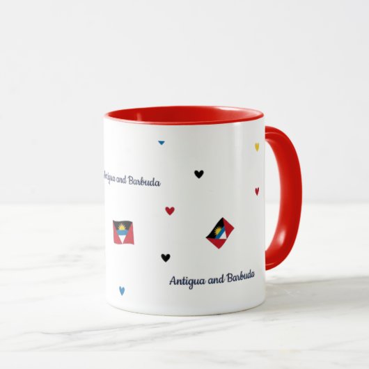 Antigua Roots Pattern Mug | Caribbean Flag Mok (Voorkant rechts)