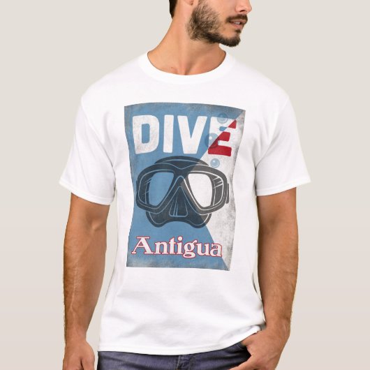 Antigua  scuba duikmasker t-shirt (Voorkant)