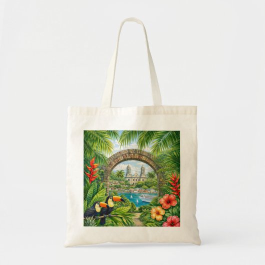 Antigua Tropisch Eilandparadijs Tote Bag (Voorkant)