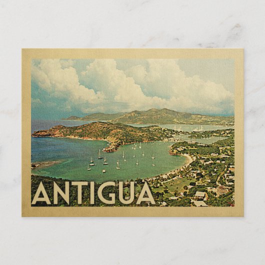 Antigua Vintage Travel Briefkaart (Voorkant)