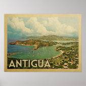 Antigua Vintage Travel Poster (Voorkant)