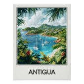 Antigua-vintonijn, tropische baai perfect poster (Voorkant)