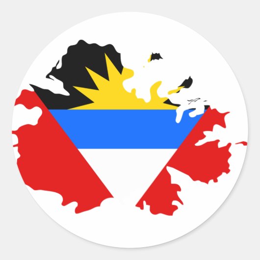 Antigua vlag kaart ronde sticker (Voorkant)