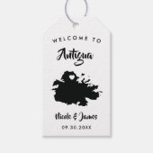 Antigua Wedding Welcome Bag Labels, Island Map Cadeaulabel (Voorkant)
